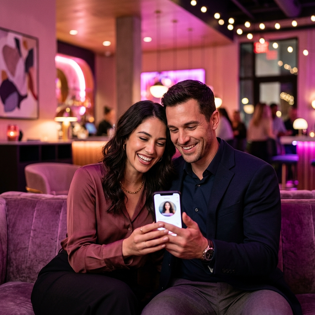 Happy couple on Everlasting app